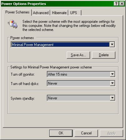 Power management: Minimal Power Management