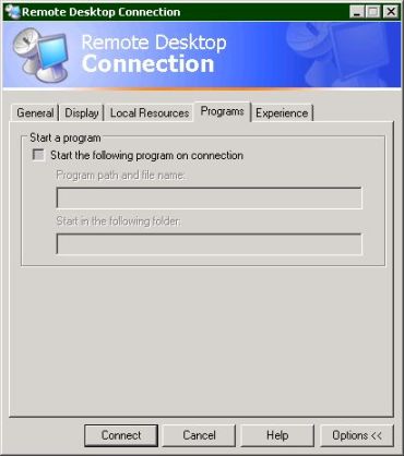 Remote Desktop client options (21k)