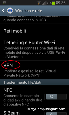 VPN settings, 39k
